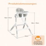 Reguliuojamo aukščio vaikiška kėdutė su saugos diržais (Pilka)