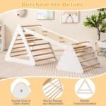 Medinis 3-in-1 laipiojimo rinkinys vaikams: trikampės kopėtėlės ir čiuožykla (Natūrali)