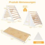 Medinis 3-in-1 laipiojimo rinkinys vaikams: trikampės kopėtėlės ir čiuožykla (Natūrali)