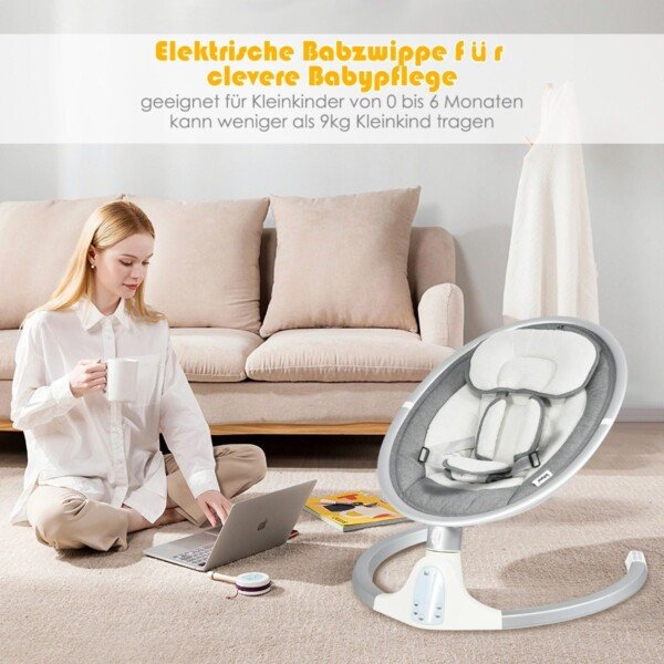 Reguliuojamos nešiojamos kūdikio supynės (Pilka)