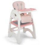 Universalus 6 viename vaikiškos kėdutės ir staliuko komplektas (Rožinė)