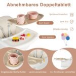 Reguliuojamo aukščio vaikiška kėdutė su nuimamu padėklu (Smėlio)