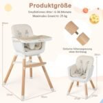 Reguliuojamo aukščio vaikiška kėdutė su nuimamu padėklu (Smėlio)