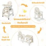 Universalus 3-in-1 vaikiškas kėdutės ir stalo rinkinys (Smėlio)