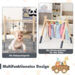 Medinis kūdikio aktyvumo centras su trimis kabinamaisiais žaislais (Pilka)