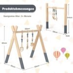 Medinis kūdikio aktyvumo centras su trimis kabinamaisiais žaislais (Pilka)