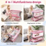 Mobilus lopšelis-lovytė su apsauga nuo uodų (Rožinė)