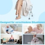 Reguliuojamo aukščio dušo kėdutė su neslystančiais guminiais padukais (Balta)