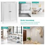 Vonios spintelė su dvigubomis durimis ir reguliuojama lentyna 60 x 30 x 80 5 cm (Balta)