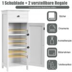 Kompaktiška spintelė su stalčiumi ir reguliuojamomis lentynomis (Balta)