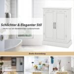 Vonios spintelė su dviem reguliuojamomis lentynomis 60 x 32 x 81 cm (Balta)