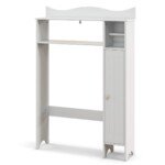 Tualetinio stalelio spintelė su lentynomis ir laikikliu (Balta)