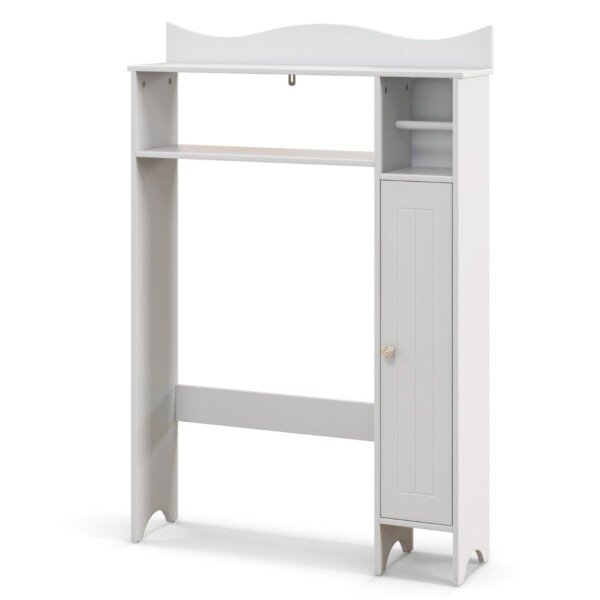 Tualetinio stalelio spintelė su lentynomis ir laikikliu (Balta)