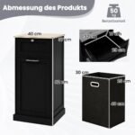 Baldų komplektas su skalbinių dėže ir stalčiais (Juoda)