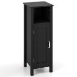 Vonios spintelė su atviru skyriumi 30x30x80 cm (Juoda)