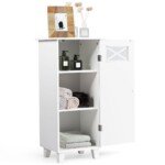 Kompaktiška vonios spintelė su durelėmis (38 x 30 x 81 cm) (Balta)