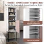 Aukšta siaura baldų spintelė su durelėmis (Balta)