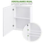 Vonios spintelė su veidrodžiu 50 x 16 x 66 cm (Balta)