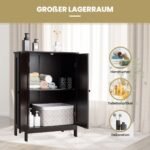 Kompaktiška dvigubų durų spintelė su reguliuojama lentyna (Ruda)