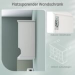 Vonios spintelė su lentynomis ir atviromis nišomis sieninė (Balta)