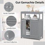 Aukšta vonios spintelė su reguliuojama lentyna 60 x 30 x 80 5 cm (Pilka)