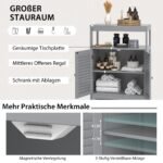 Aukšta vonios spintelė su reguliuojama lentyna 60 x 30 x 80 5 cm (Pilka)