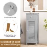 Kompaktiška vonios spintelė su stalčiumi ir durelėmis 32x30x88 cm (Pilka)