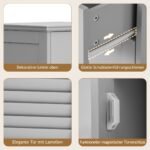 Kompaktiška vonios spintelė su stalčiumi ir durelėmis 32x30x88 cm (Pilka)