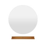 Apšviestas apvalus vonios veidrodis su laikymo lentyna (Sidabrinė)