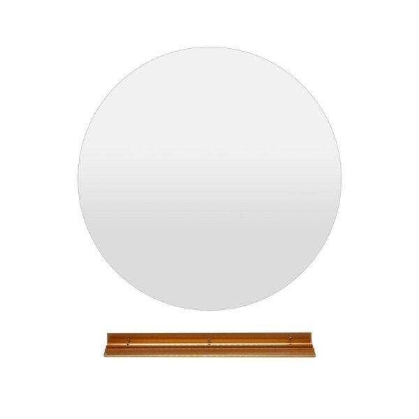 Apšviestas apvalus vonios veidrodis su laikymo lentyna (Sidabrinė)