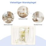 Sieninis veidrodis su LED apšvietimu ir apsauga nuo rasojimo (Sidabrinė)