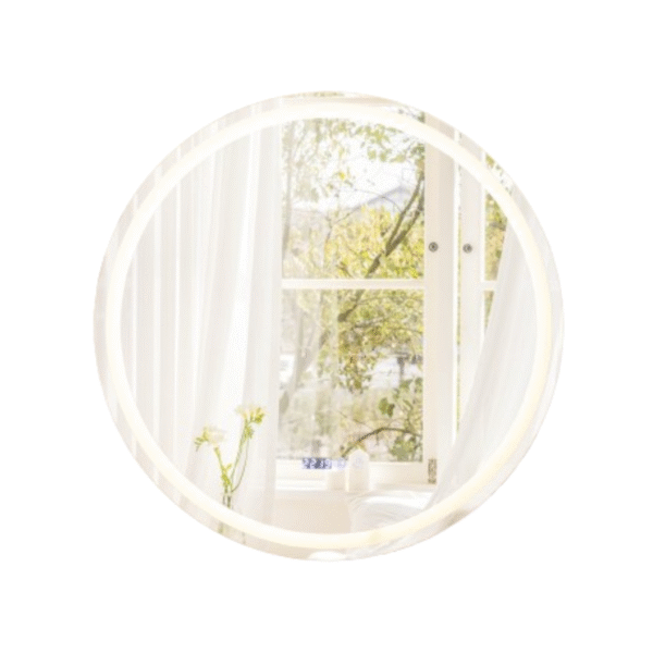 LED apšviestas vonios veidrodis su atminties funkcija ir nuo rasojimo apsaugos sistema (Sidabrinė)