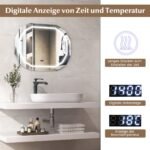 Vonios veidrodis su LED apšvietimu laikmačiu ir temperatūros indikacija (Sidabrinė)