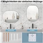 Vonios veidrodis 70x50 cm su metaliniu rėmu (Juoda)