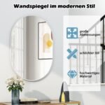 Vonios veidrodis 70x50 cm su metaliniu rėmu (Juoda)