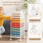 Mobilus dešimties stalčių organizatorius su ratukais (Gėlių rašto)