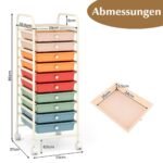 Mobilus dešimties stalčių organizatorius su ratukais (Gėlių rašto)