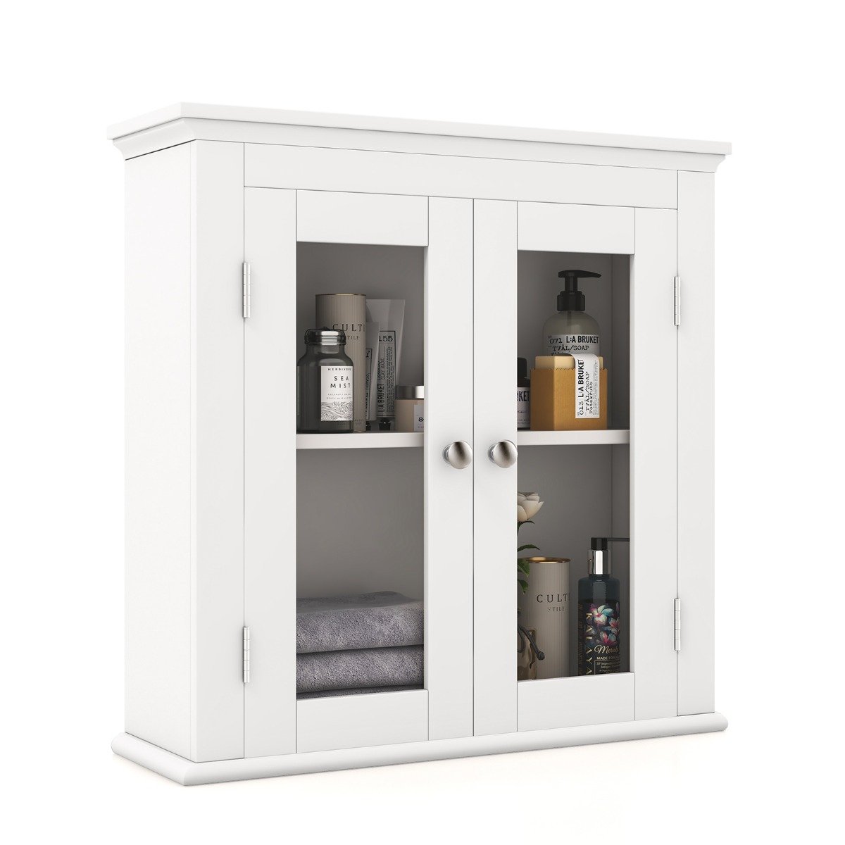 badschrank-h_ngeschrank-jv10483wh-1_1_ Sieninė spintelė su reguliuojama lentyna 51 x 17 x 51 cm (Balta)
