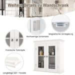 Sieninė spintelė su reguliuojama lentyna 51 x 17 x 51 cm (Balta)