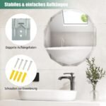 Apvalus 76 cm vonios veidrodis su krašteliais (Sidabrinė)