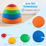 Balansiniai akmenys vaikams daugiaspalviai neslystantys iki 80 kg apkrovos (Daugiaspalvė)