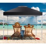 Pop-up pavėsinė 305x305 cm reguliuojamo aukščio (Juoda)