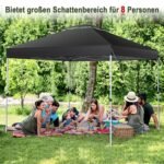 Pop-up pavėsinė 305x305 cm reguliuojamo aukščio (Juoda)