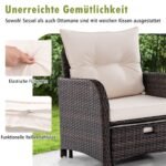 5 dalių lauko baldų komplektas iš PE rotango su minkštomis pagalvėmis (Smėlio)