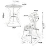 3 dalių aliuminio ir ketaus lauko baldų komplektas (Balta)