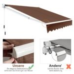 Ištraukiama markizė 2 5 x 2 m su rankena atspari UV ir vandeniui (Ruda)