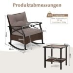 Sodo supamųjų kėdžių ir staliuko komplektas su pagalvėmis (Ruda)