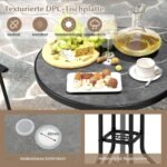 Lauko baro baldų komplektas su 2 sulankstomomis kėdėmis ir skėčio anga (Juoda)