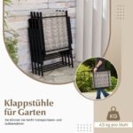 Sulankstomos sodo kėdės su porankiais 2 vienetai (Juoda)