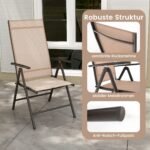 Sulankstoma sodo kėdė su septynių padėčių atlošu (Ruda)